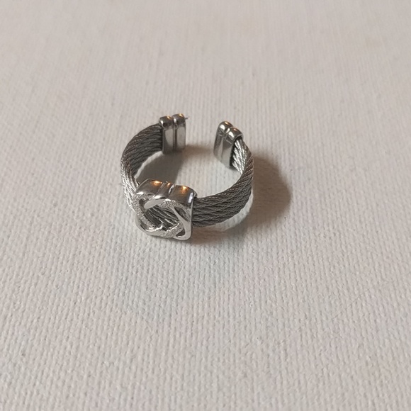 Charriol Heart 2 Heart Silver Stainless Cable Ring - Picture 2 of 4